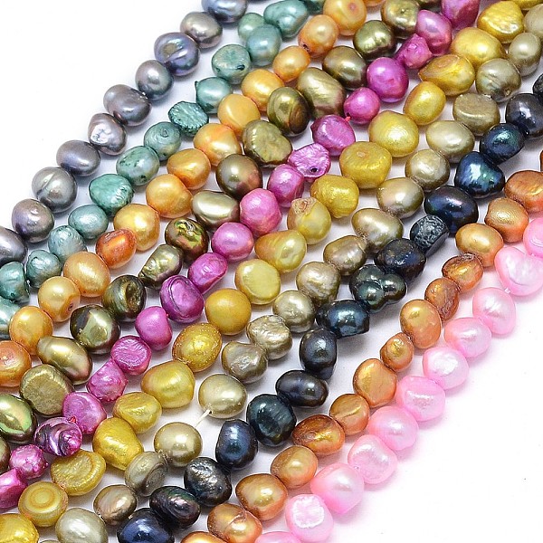 

PandaHall Dyed Natural Cultured Freshwater Pearl Beads Strands, Mixed Shape, Mixed Color, 8~10x6~7x5~6mm, Hole: 0.8mm, about 60pcs/strand..., Multicolor