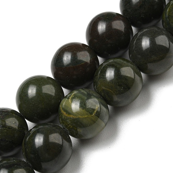 

PandaHall Natural African Green Autumn Jasper Beads Strands, Round, 10mm, Hole: 1mm, about 40pcs/strand, 15.87''(40.3cm) Other Jasper Round