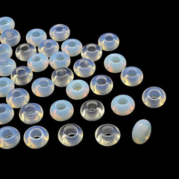 

PandaHall Opalite European Large Hole Beads, Rondelle, 13~14x7~8mm, Hole: 5mm Opalite Rondelle