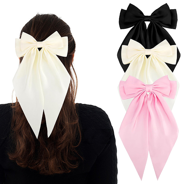 Barrettes à cheveux en tissu avec gros nœud papillon-image-AJEW-CP0008-41A-01-fr