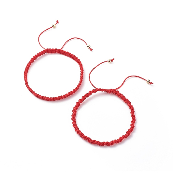 

PandaHall 2Pcs 2 Style Nylon Braided Cord Bracelets, Lucky Jewelry for Women Men, Red, Inner Diameter: 1-7/8~3-3/8 inch(4.7~8.7cm)...