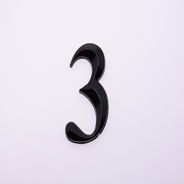 

PandaHall Plastic & PVC Number Sign Labels, Black, Num.3, 3: 71x45.5x8mm Plastic Black