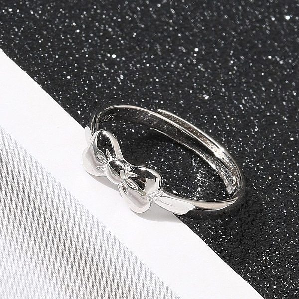 925 Verstellbarer Ring Aus Sterlingsilber Mit Schleife Für Damen