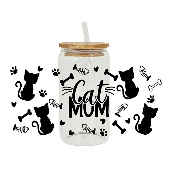 

PandaHall Transfer Film, Hot Heat Vinyl Thermal Transfer Stickers for Cup, Cat Shape, 110x230mm Plastic Cat Shape