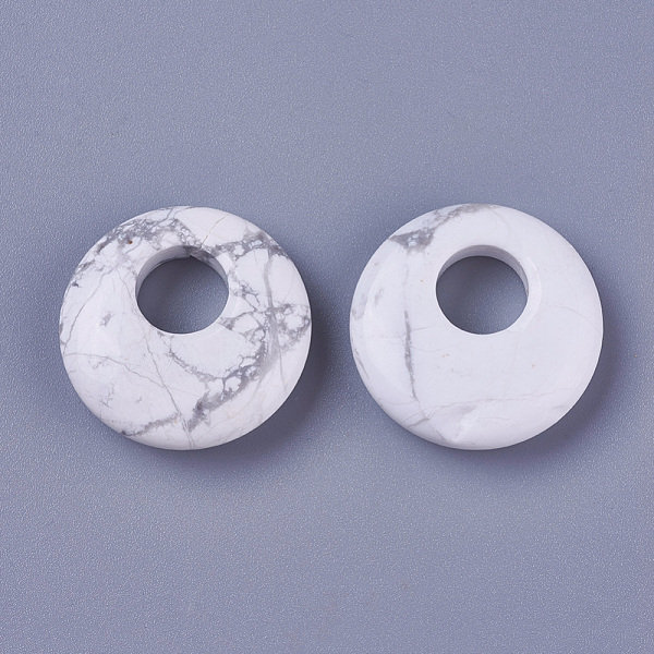 

PandaHall Natural Howlite Pendants, Flat Round, 28x8mm, Hole: 10mm Howlite Flat Round