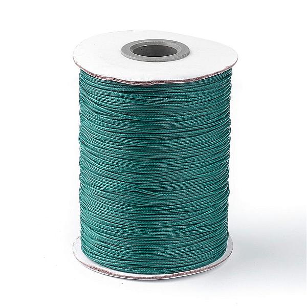 

PandaHall Korean Waxed Polyester Cord, Teal, 1mm, about 85yards/roll Waxed Polyester Cord Round Cyan