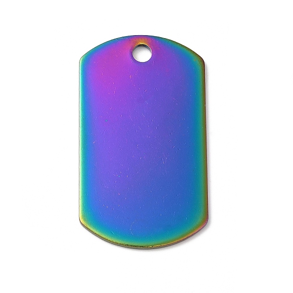 

PandaHall 304 Stainless Steel Pendants, Rectangle, Stamping Blank Tag, Rainbow Color, 35x19.5x1mm, Hole: 3mm 304 Stainless Steel Rectangle