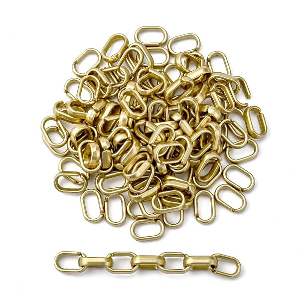 

PandaHall Opaque Spray Painted Acrylic Linking Rings, Quick Link Connectors, for Cable Chains Making, Oval, Gold, 19x12x4.5mm, Inner...
