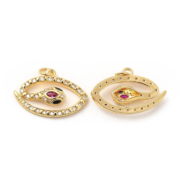

PandaHall Brass Micro Pave Cubic Zirconia Pendants, with Jump Ring, Snake & Eye Charm, Golden, Clear, 17x25x5mm, Hole: 3mm Brass+Cubic...