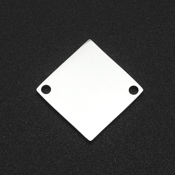 

PandaHall 201 Stainless Steel Links Connectors, Laser Cut, Rhombus, Stainless Steel Color, 16x16x1mm, Hole: 1.4mm, Diagonal Length: 16mm...