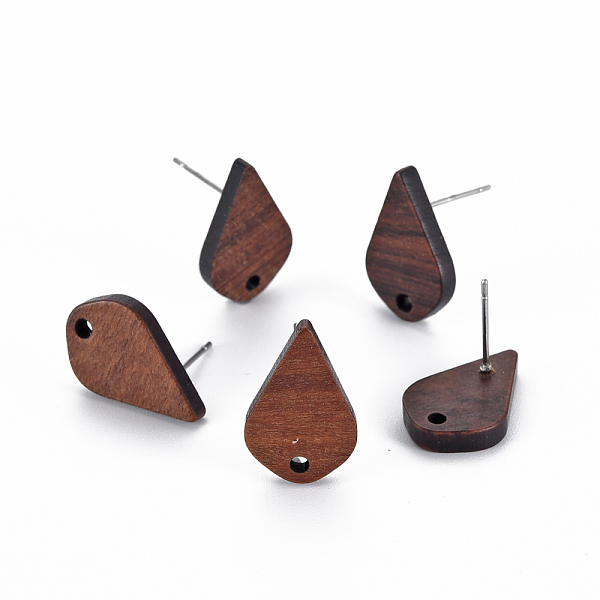 

PandaHall Walnut Wood Stud Earring Findings, with 304 Stainless Steel Pin, Teardrop, Coconut Brown, 17.5x11mm, Hole: 1.6mm, Pin: 0.6mm Wood...