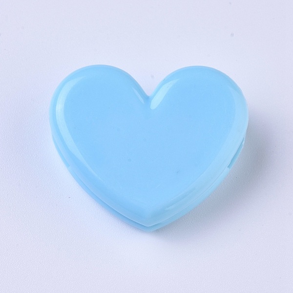 

PandaHall Plastic Clips, Heart, Blue, 27x32x13mm Plastic Blue