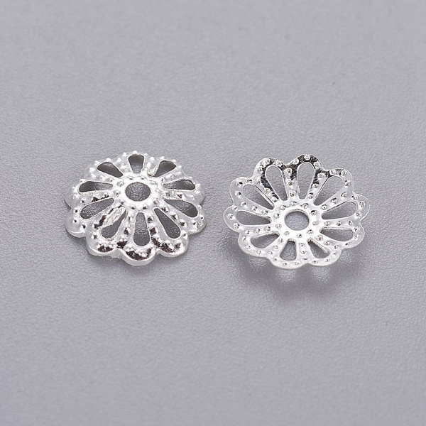 

PandaHall Iron Bead Caps, Multi-Petal, Silver Color Plated, 9mm, Hole: 1.5mm Iron