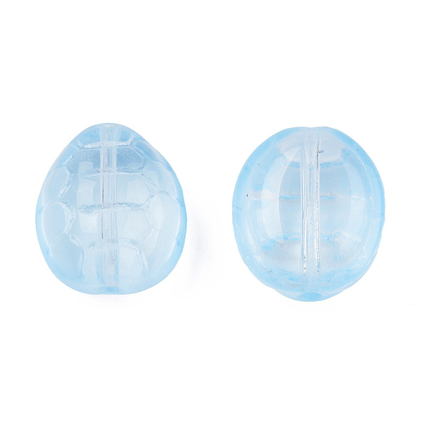 

PandaHall Transparent Spray Painted Glass Beads, Tortoise, Sky Blue, 12x11x7mm, Hole: 1mm Glass Tortoise