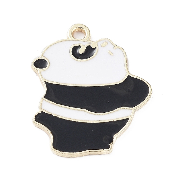 

PandaHall Alloy Enamel Pendants, Panda Charms, Golden, 24x20x1.5mm, Hole: 1.7mm Alloy+Enamel Panda White