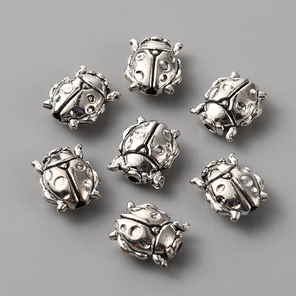 

PandaHall Tibetan Style Alloy Beads, Ladybug, Antique Silver, 10x8.5x5mm, Hole: 1.5mm Alloy Ladybug