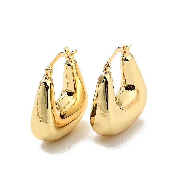 

PandaHall Rack Plating Brass Chunky Trapezoid Hoop Earrings for Women, Cadmium Free & Lead Free, Real 18K Gold Plated, 27.5x24.5x8.8mm, Pin...