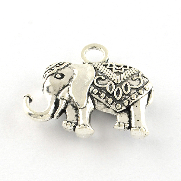 

PandaHall Elephant Tibetan Style Alloy Pendants, Cadmium Free & Lead Free, Antique Silver, 29x33x7mm, Hole: 4.5mm, about 70pcs/1000g Alloy...