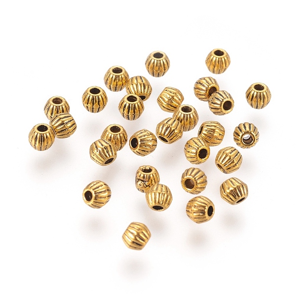 

PandaHall Tibetan Style Alloy Spacer Beads, Lead Free & Cadmium Free, Bicone, Antique Golden Color, Size: about 4mm long, 4.5mm wide, hole...