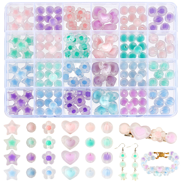 

PandaHall Transparent Acrylic Beads, Bead in Bead, Frosted, Faceted, Mixed Shapes, Mixed Color, 9.5~14x9.5~17x6~11.5mm, Hole: 2~2.5mm..., Multicolor