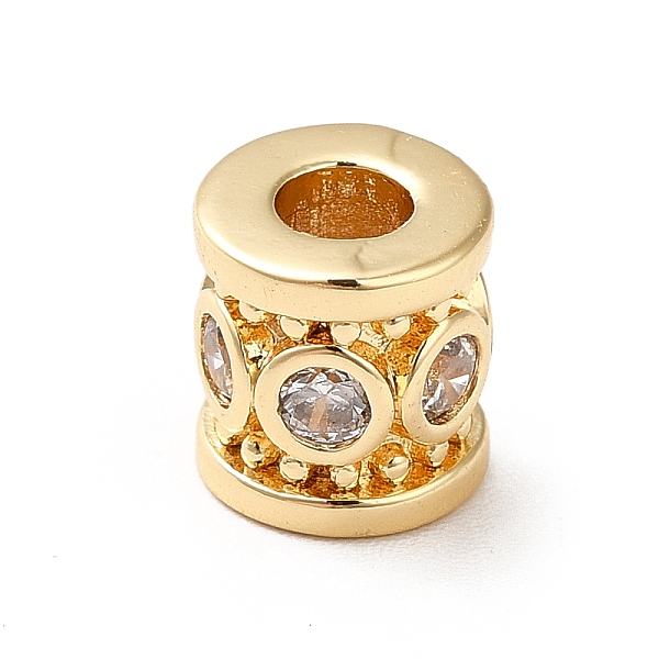 

PandaHall Brass Cubic Zirconia Beads, Real 18K Gold Plated or Silver, Column, Real 18K Gold Plated, 7.5x7mm, Hole: 3mm Brass+Cubic Zirconia..., Clear