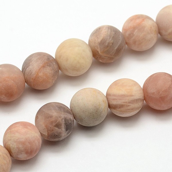 

PandaHall Natural Sunstone Frosted Round Bead Strands, 10mm, Hole: 1mm, about 37pcs/strand, 15.0 inch Sunstone Round