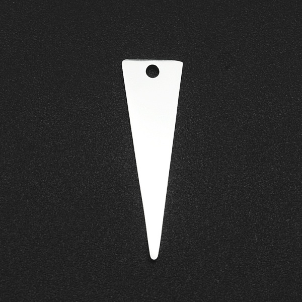

PandaHall 201 Stainless Steel Pendants, Laser Cut, Triangle, Stainless Steel Color, 25x7x1mm, Hole: 1.6mm 201 Stainless Steel Triangle