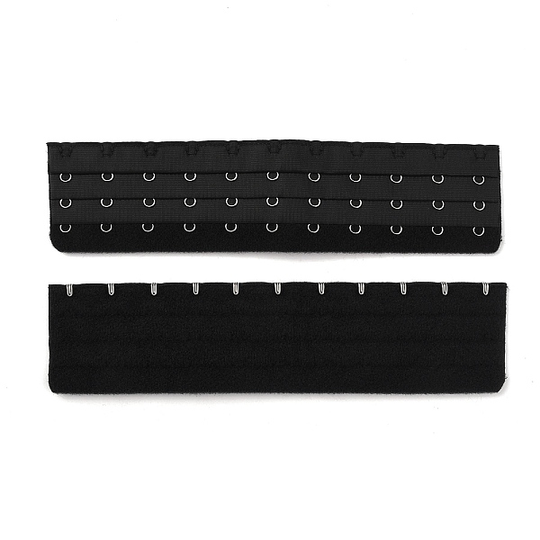 

PandaHall Polyester Women's 3 Rows x 11 Hooks Longline Corset Bra Extender, for Bustiers Shapewear Waist Cincher, with Stainless Steel Rings..., Black