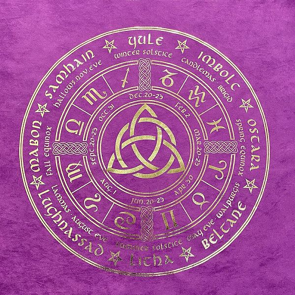 

PandaHall Suede Fabric Tarot Tablecloth for Divination, Tarot Card Pad, Pendulum Tablecloth, Square, Purple, Trinity Knot Pattern, 490x490mm...