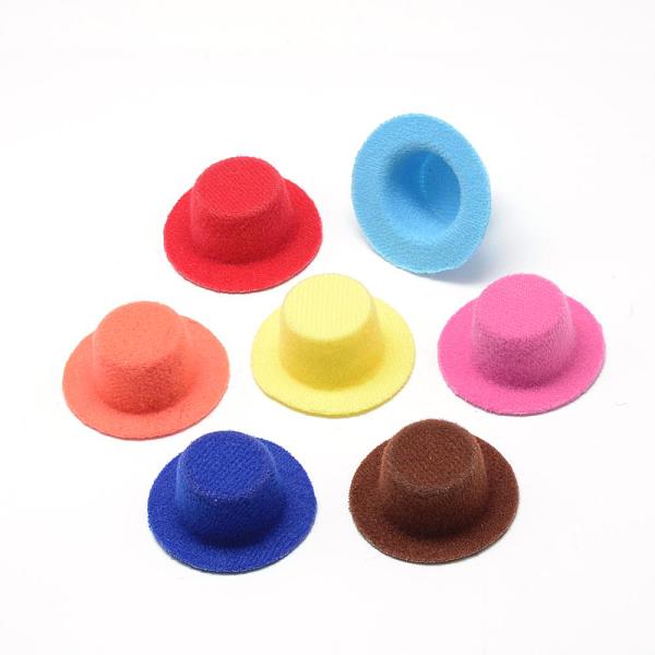 

PandaHall Cloth Hat Decoration, DIY Craft Decoration, with Plastic inside, Mixed Color, 40~41x16mm Cloth Multicolor