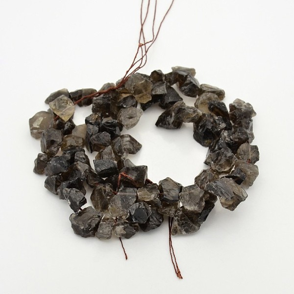 

PandaHall Natural Smoky Quartz Nuggets Bead Strands, 10~20mm, Hole: 1mm, about 16 inch Smoky Quartz Nuggets