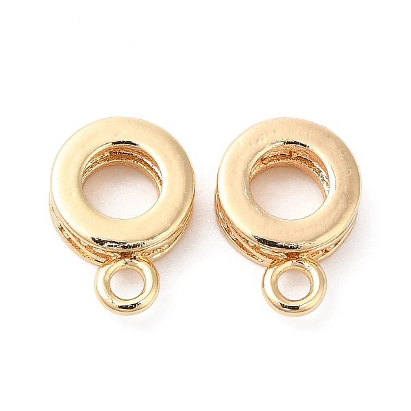 

PandaHall Brass Tube Bails, Loop Bails, Donut, Real 18K Gold Plated, 11x7.5x3mm, Hole: 1.6mm, Inner Diameter: 4mm Brass Donut