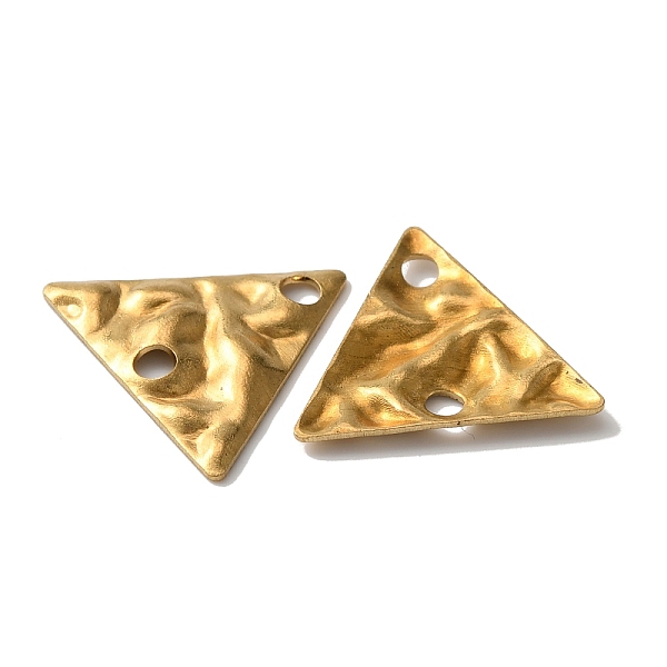 

PandaHall Brass Connector Charms, Double-Sided Textured Triangle Links, Raw(Unplated), 13.5x16x1mm, Hole: 1.8mm Brass Triangle