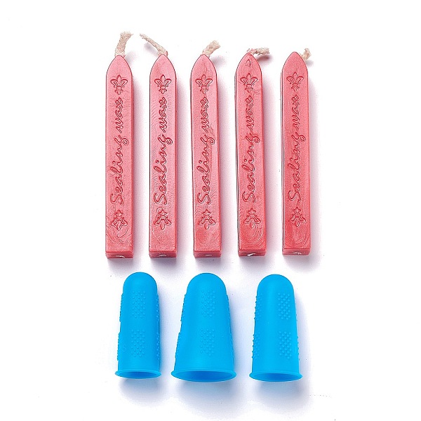 

PandaHall CRASPIRE Sealing Wax Sticks, For Retro Vintage Wax Seal Stamp, with Silicone Finger Protector, Pink, 90x12x11.5mm Wax Pink