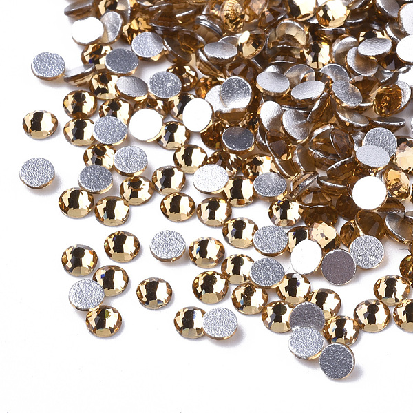 

PandaHall Glass Flat Back Rhinestone Cabochons, Back Plated, Faceted Half Round, Lt.Col.Topaz, SS20, 4.6~4.8x2mm, about 1440pcs/bag Glass..., Yellow