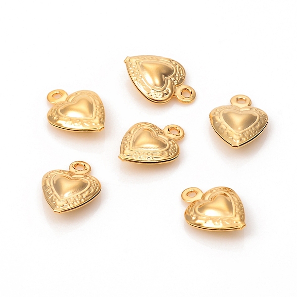 

PandaHall 304 Stainless Steel Charms, Heart, Golden, 12x8.5x3.5mm, Hole: 1mm 304 Stainless Steel Heart