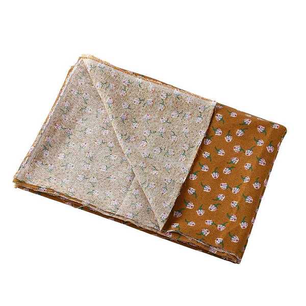 Tissu imprimé à motifs floraux en coton et lin