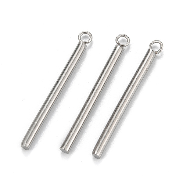

PandaHall 304 Stainless Steel Pendants, Column, Stainless Steel Color, 28x3x2mm, Hole: 1.8mm 304 Stainless Steel Column