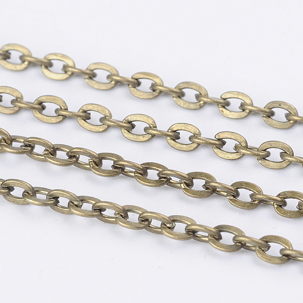 

PandaHall Iron Cable Chains, Unwelded, with Spool, Flat Oval, Cadmium Free & Nickel Free & Lead Free, Antique Bronze, 3x2.2x0.6mm, about...