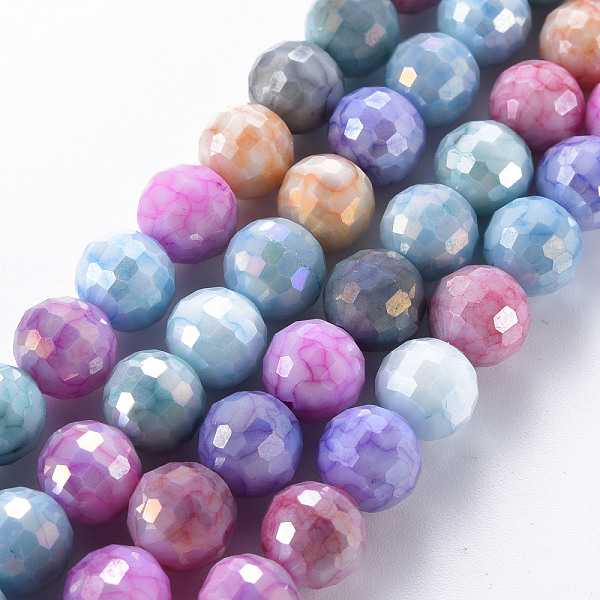 

PandaHall Opaque Baking Painted Glass Beads Strands, Faceted, Round, Colorful, 10x9.5mm, Hole: 1.2mm, about 38~40pcs/strand, 14.96...