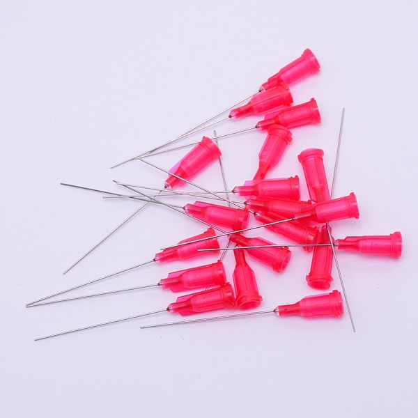 

PandaHall Stainless Steel Dispensing Needles, Plastic Interface, Fuchsia, 55.5x7.5mm, Hole: 4.5mm, Pin: 0.51mm, inner diameter: 0.25mm..., Pink