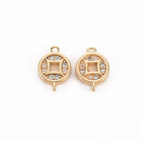 

PandaHall Brass Micro Pave Clear Cubic Zirconia Link Connectors, Nickel Free, Copper Cash, Real 18K Gold Plated, 9.5x6.5x1.5mm, Hole: 0.8mm...