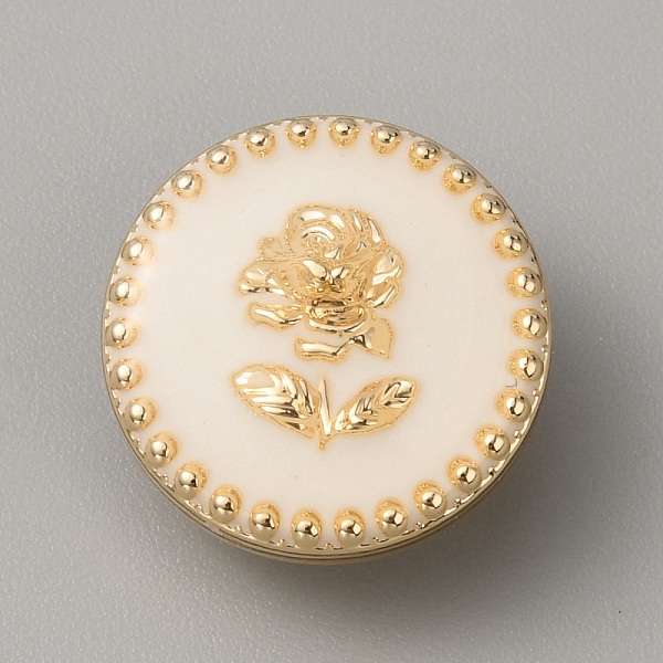 

PandaHall Alloy Enamel Buttons, 1-Hole, Flat Round with Rose Pattern, White, 17.5x8.5mm, Hole: 2mm Alloy+Enamel Flat Round White