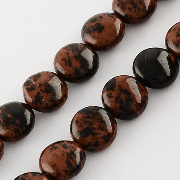 

PandaHall Natural Mahogany Obsidian Stone Bead Strands, Lentil, Dark Red, 10x5mm, Hole: 1mm, about 40pcs/strand, 15.7 inch Mahogany Obsidian...