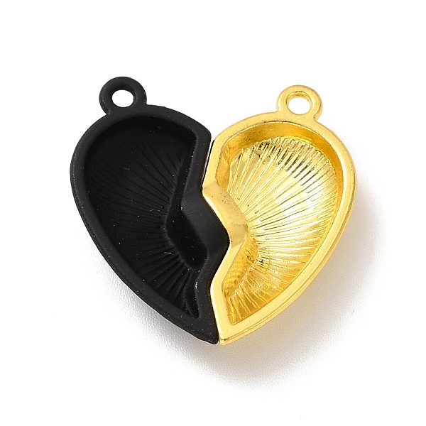 

PandaHall Alloy Magnetic Clasps, for Pendants Making, Heart, Black, Golden, 25.5x25x6mm, Hole: 1.6mm, Half: 25.5x13x6mm Alloy Heart