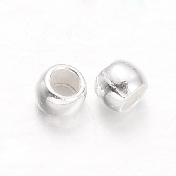 

PandaHall Rondelle Brass Crimp Beads, Silver, 1.5mm, Hole: 0.5mm Brass Rondelle