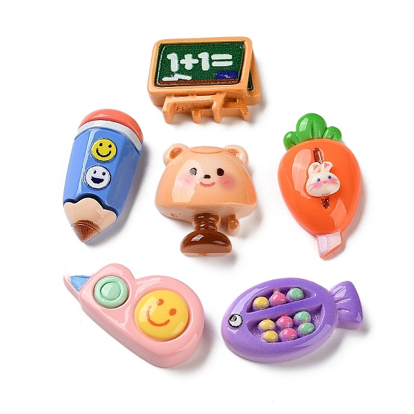 School Supplies Opaque Resin Cabochons