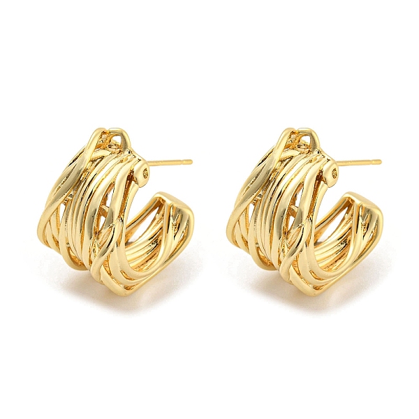 

PandaHall Rack Plating Brass Stud Earrings, Split Earrings, Long-Lasting Plated, Cadmium Free & Lead Free, Real 18K Gold Plated, 22x14.5mm...