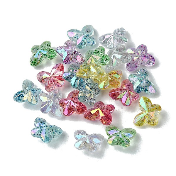 

PandaHall Transparent Acrylic Bead, Glitter Beads, Butterfly, 14x17.5x9mm, Hole: 2mm, 595pcs/500g Acrylic Butterfly