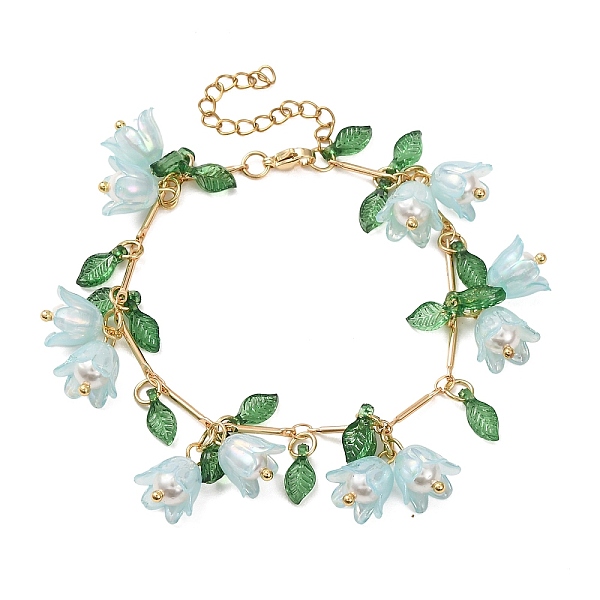 Flower Leaf Shell Pearl & Acrylic Charm Bracelets